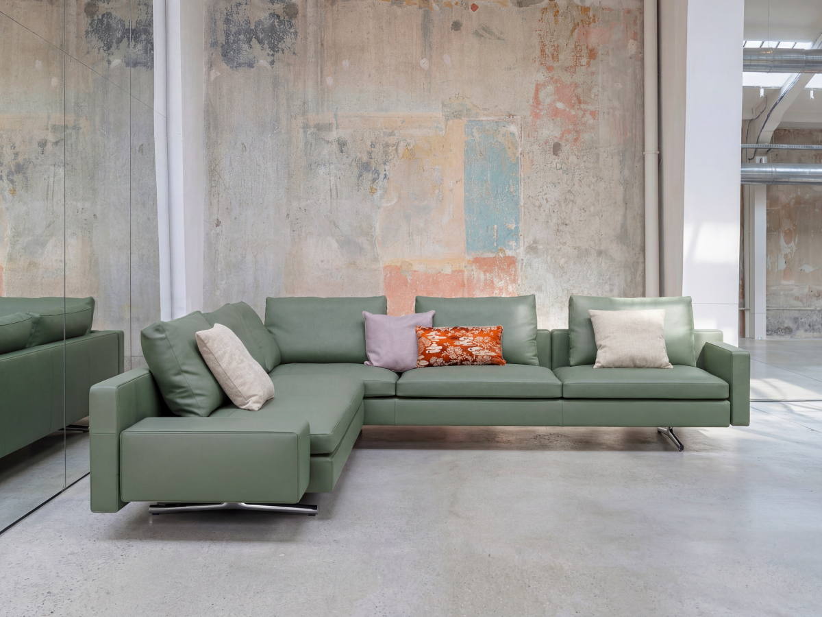 Poltrona Frau In The Mood Sofa Composition 5 Sc 180 Celadon