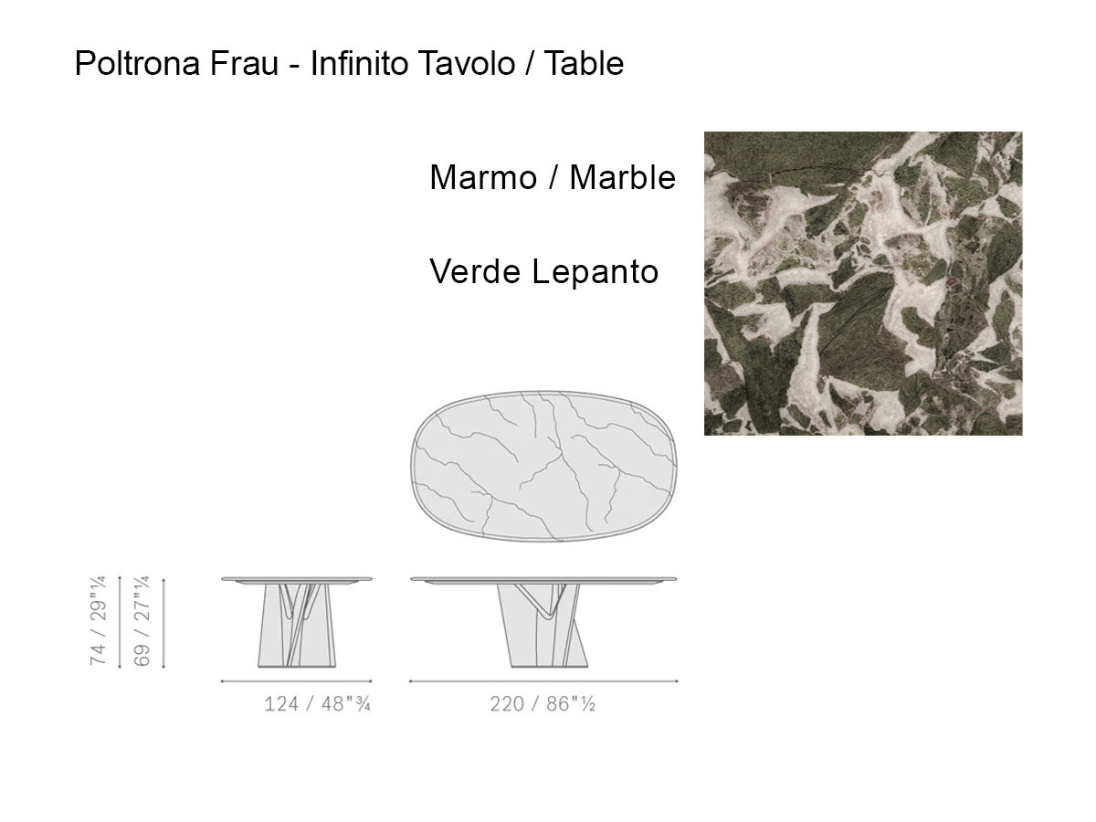 Poltrona Frau Infinito Table L 220 Cm