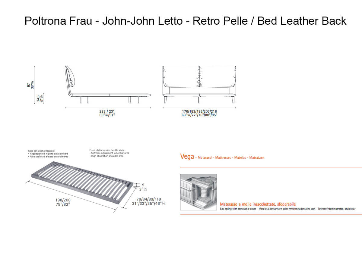 Poltrona Frau John John Bed Leather Back