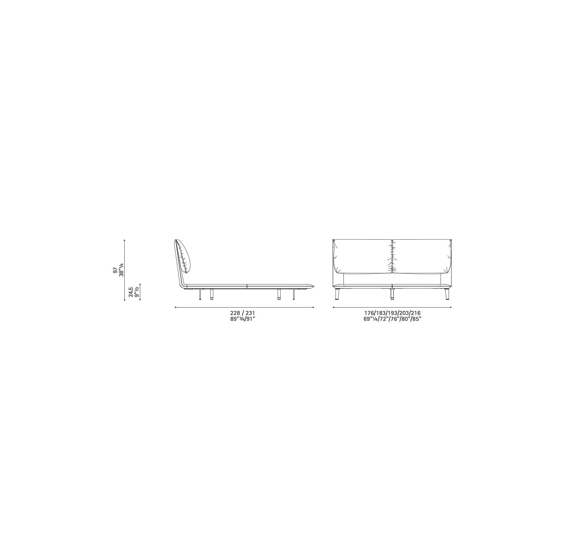 Poltrona Frau John John Bed Leather Back
