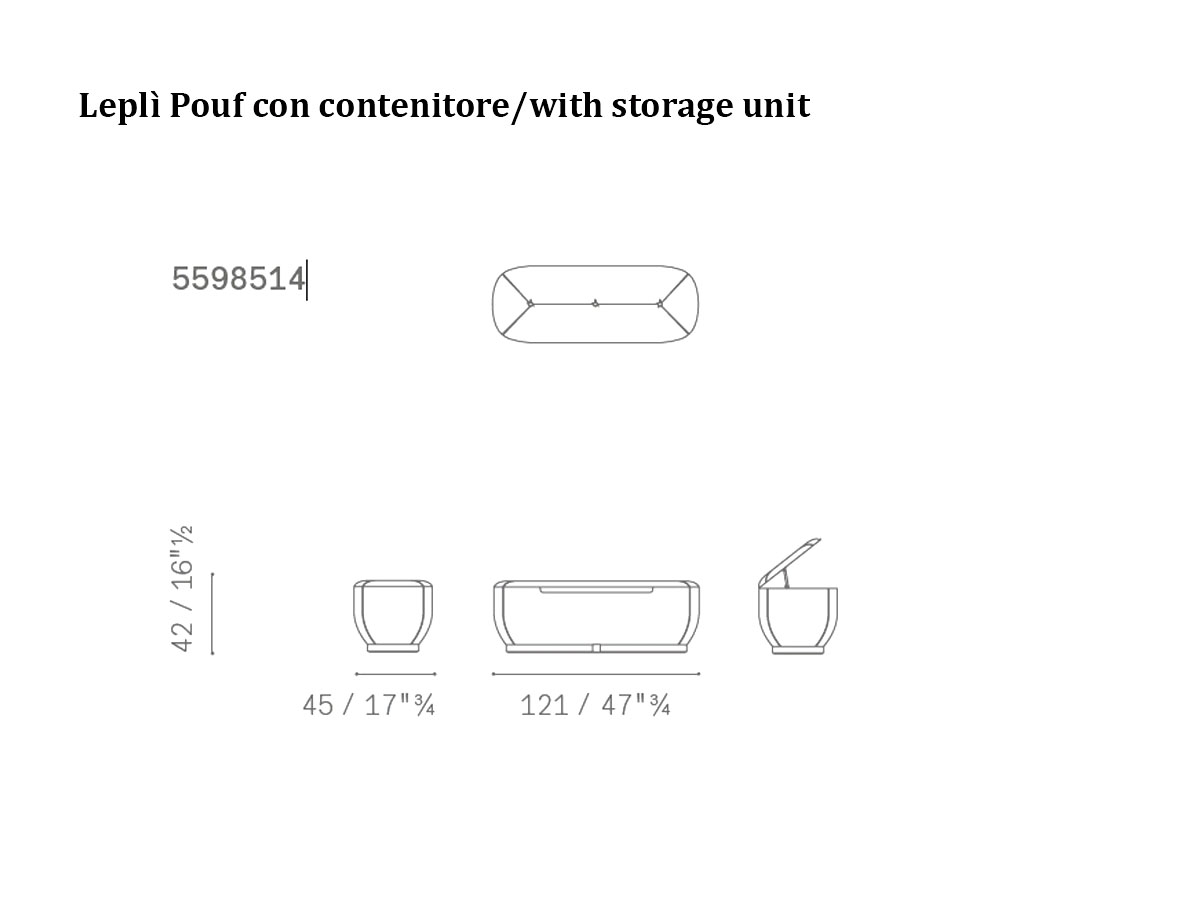 Poltrona Frau Lepli Pouf With Container