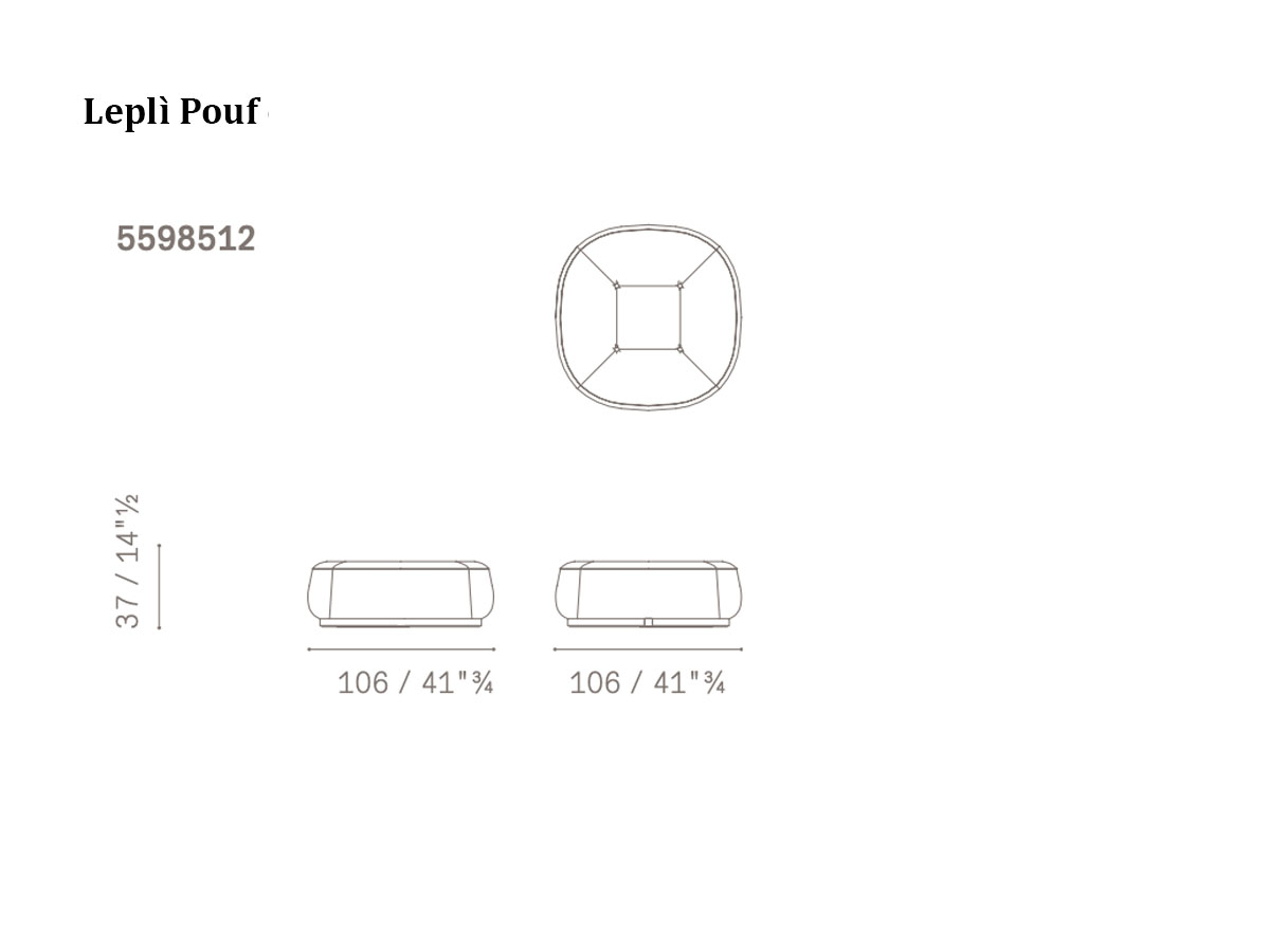 Poltrona Frau Lepli Pouf L 106 Cm