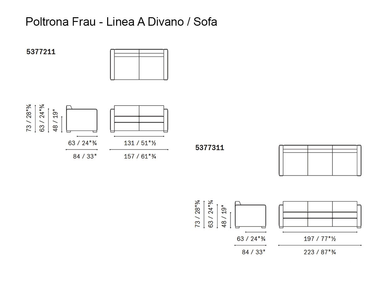 Poltrona Frau Linea A Sofa