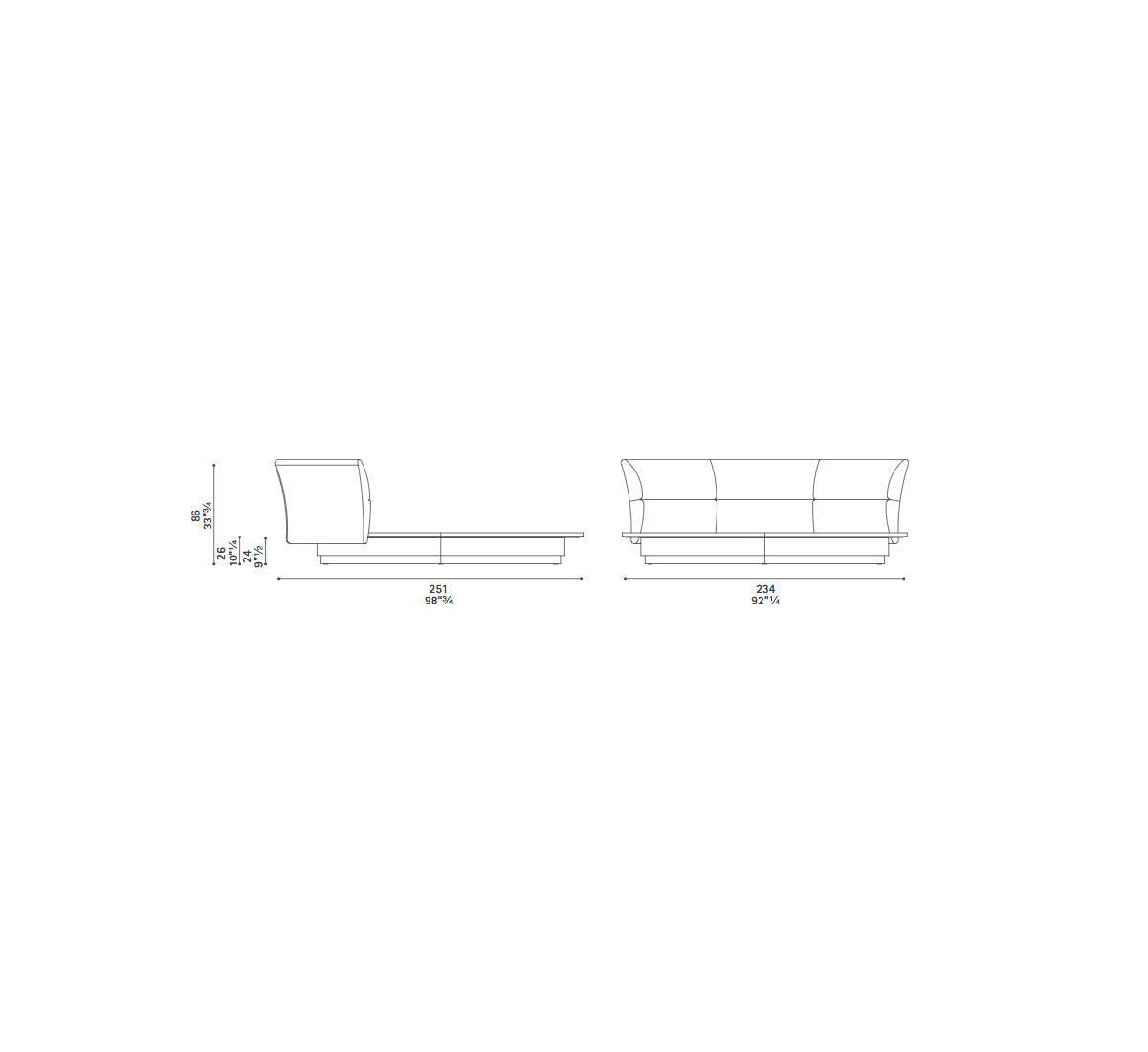 Poltrona Frau Lullaby Due Round Bed Leather Fraur Color System