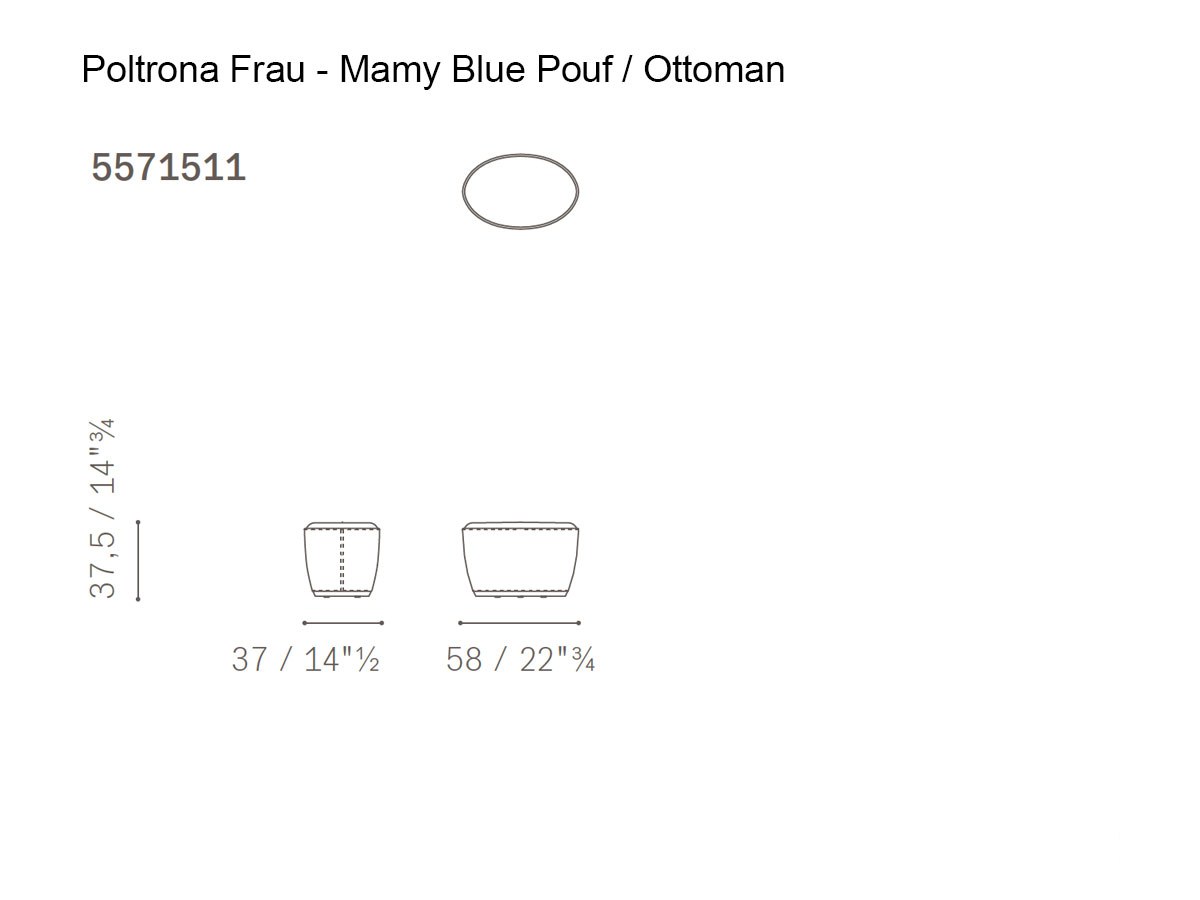 Poltrona Frau Mamy Blue Ottoman