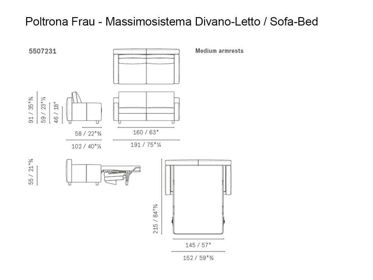 Poltrona Frau Massimosistema Sofa Bed