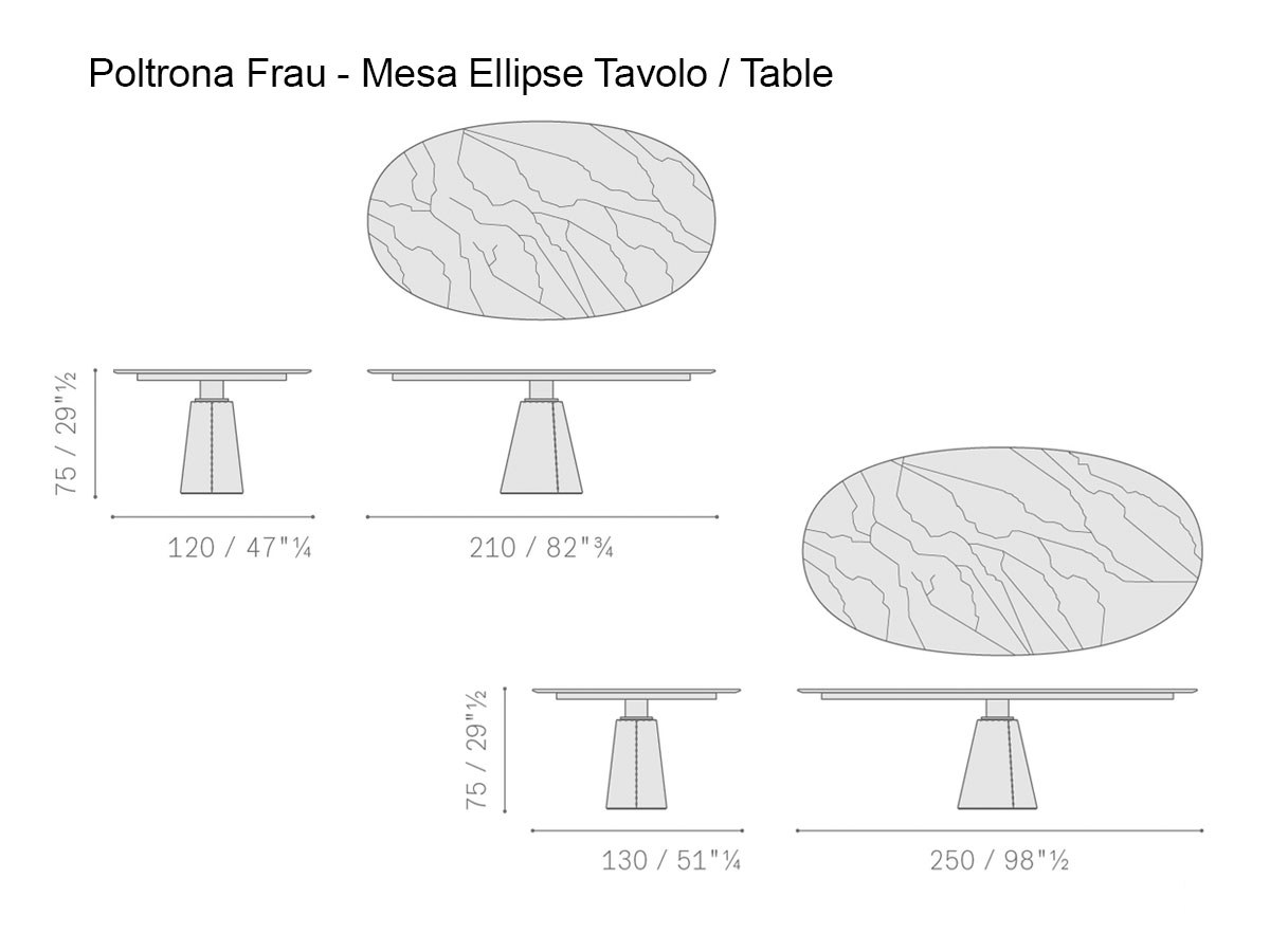 Poltrona Frau Mesa Ellipse Table