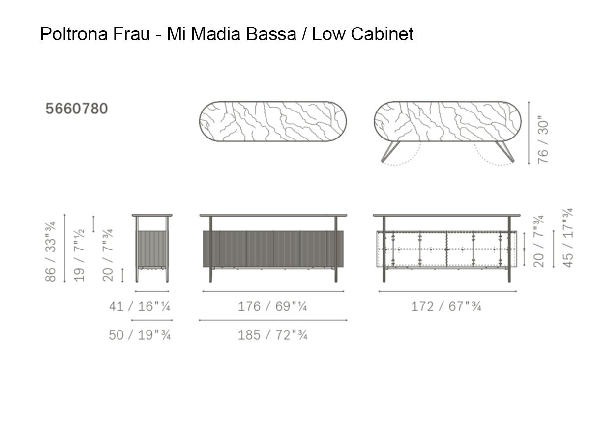 Poltrona Frau Mi Low Cabinet