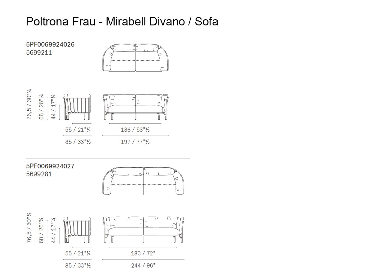 Poltrona Frau Mirabell Outdoor Sofa