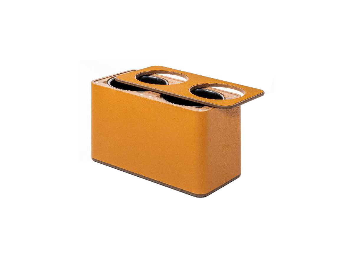 Poltrona Frau Office Collection Caddy Wastepaper Bin Dual Compartment
