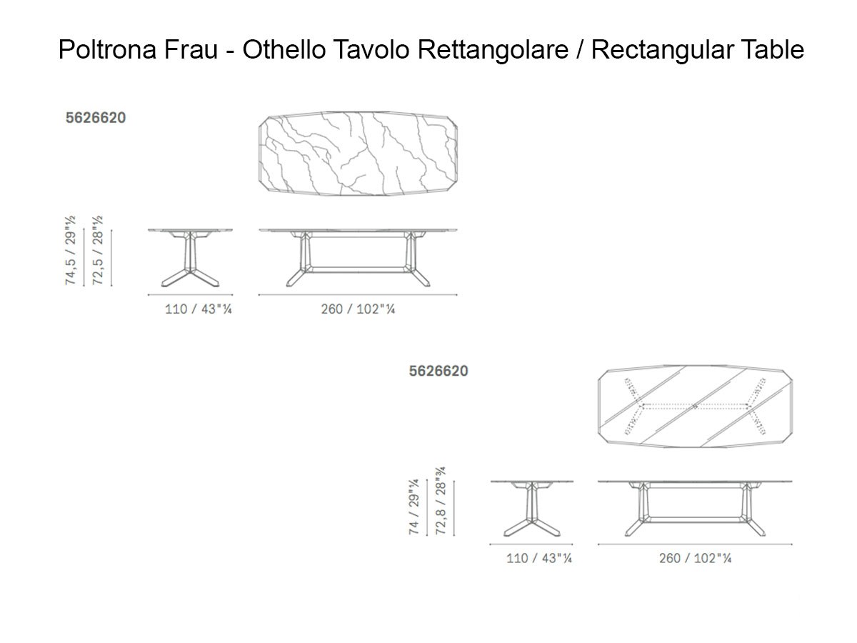 Poltrona Frau Othello Table Rectangular