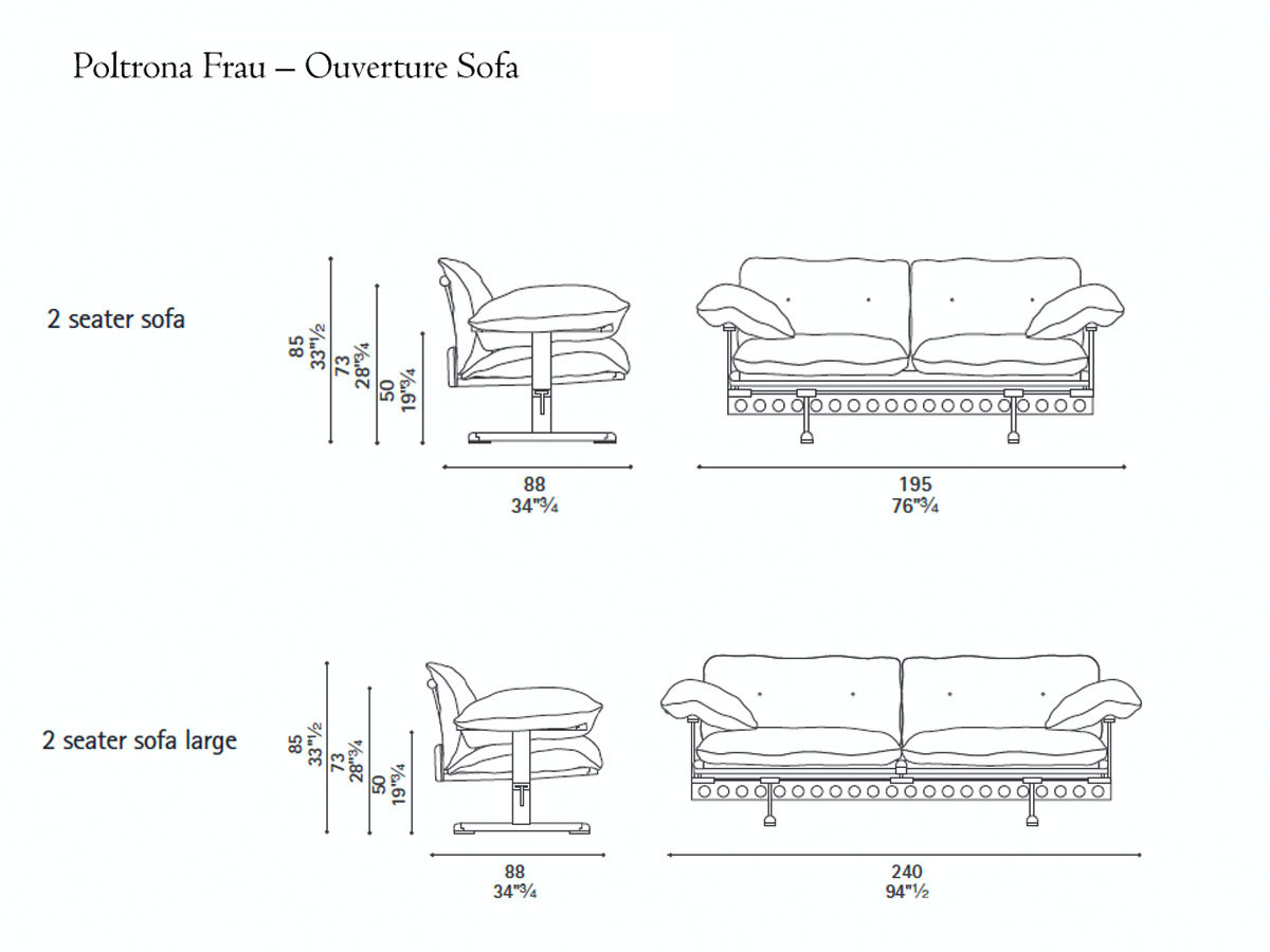 Poltrona Frau Ouverture Two Seater Sofa