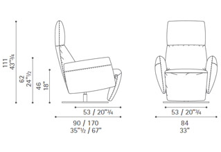 Poltrona Frau Pillow Rechargeable Battery Reclining Armchair