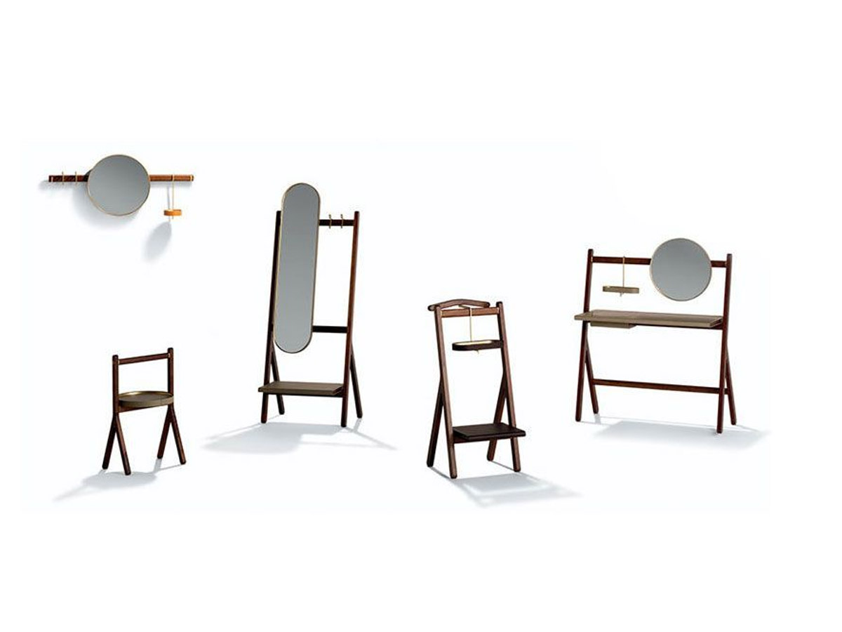 Poltrona Frau Ren Collection Wall Mirror Coat Rack