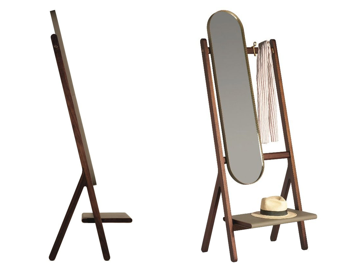 Poltrona Frau Ren Collection Standing Mirror With Hangers