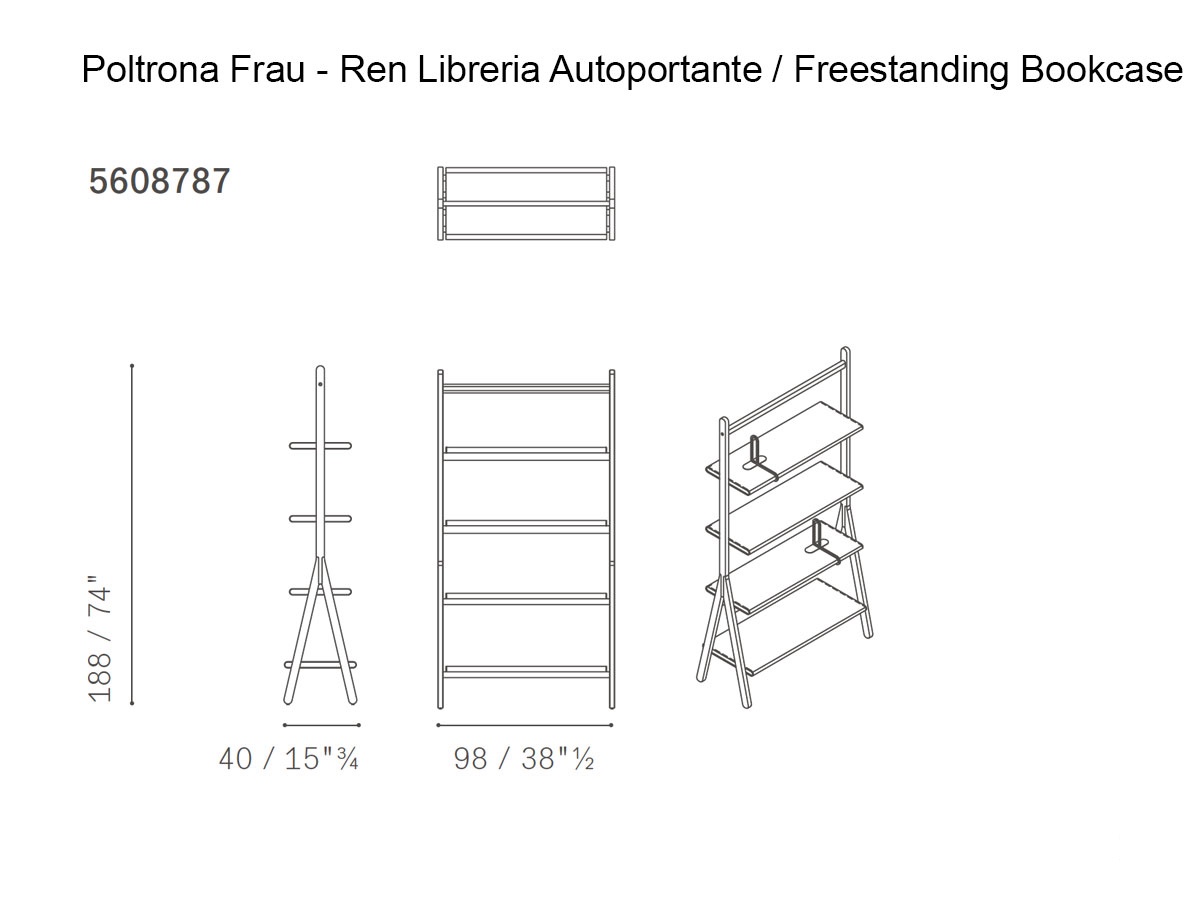 Poltrona Frau Ren Freestanding Bookcase