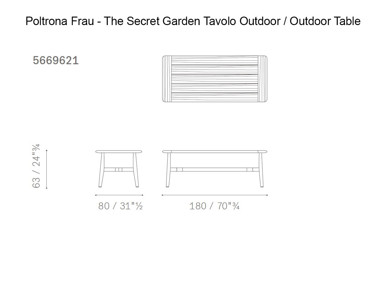 Poltrona Frau The Secret Garden Outdoor Table H 63