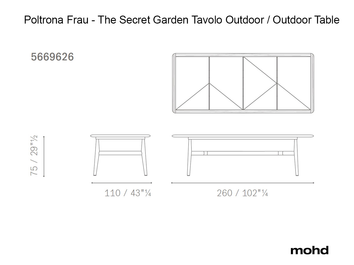 Poltrona Frau The Secret Garden Outdoor Table H 75