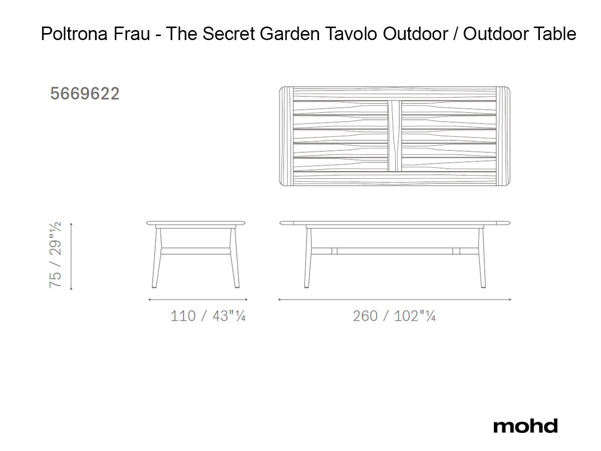 Poltrona Frau The Secret Garden Outdoor Table H 75