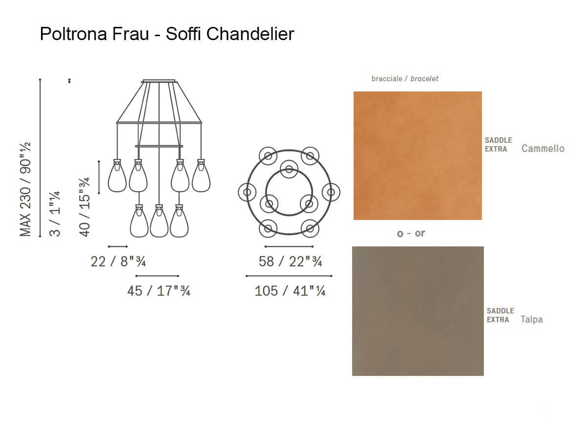 Poltrona Frau Soffi Chandelier Suspension Lamp
