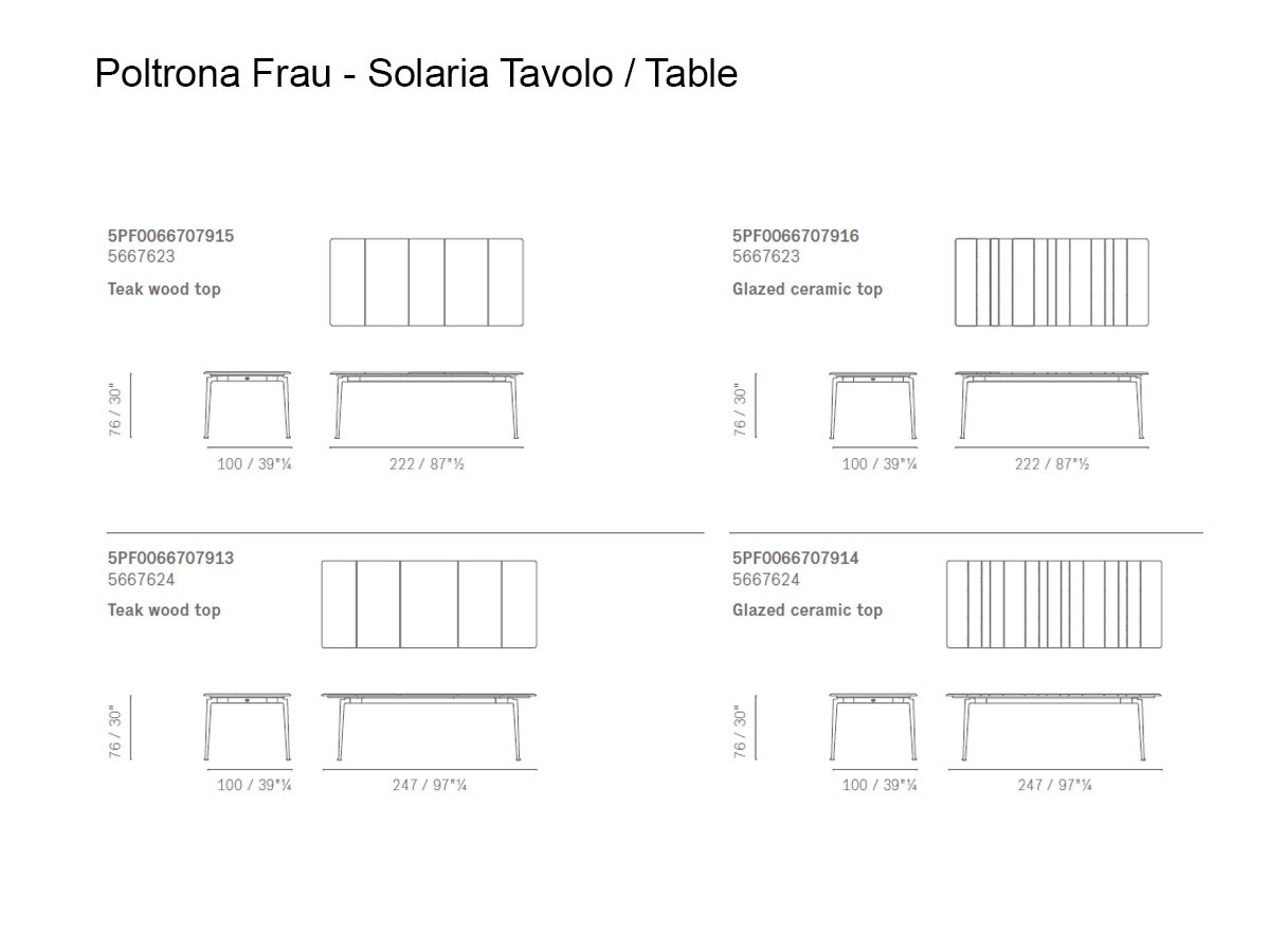 Poltrona Frau Solaria Outdoor Rectangular Table