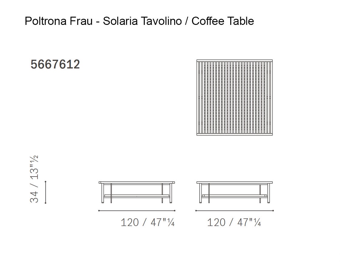 Poltrona Frau Solaria Outdoor Coffee Table With Double Top 120x120