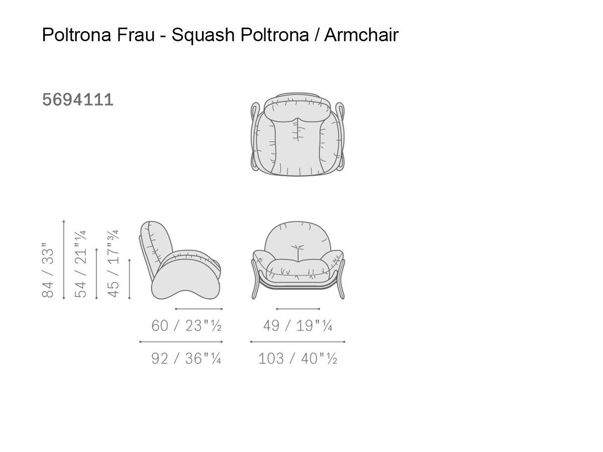 Poltrona Frau Squash Armchair