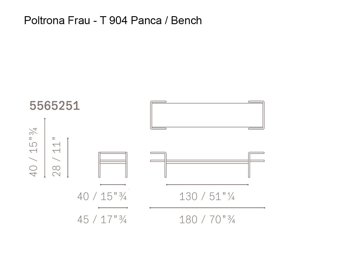 Poltrona Frau T 904 Bench