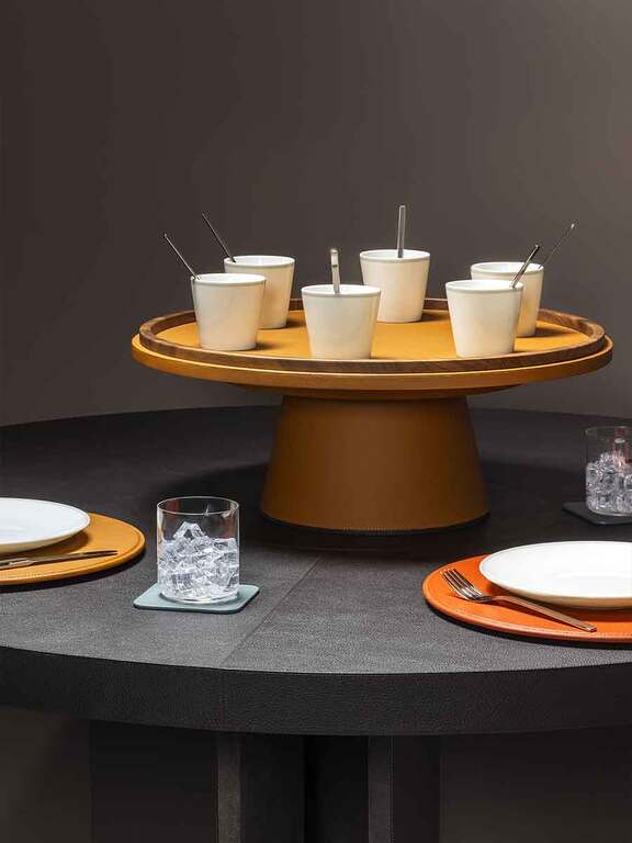 Poltrona Frau Tableware Collection Rotating Raised Tray