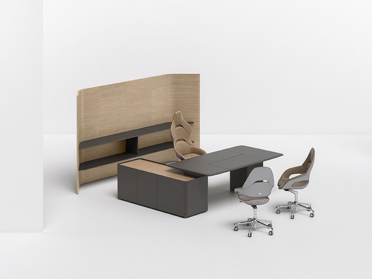 Poltrona Frau Trust Regular Desk With Storage Unit