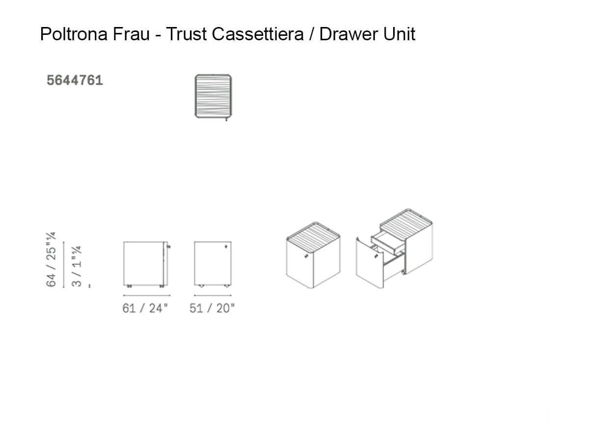 Poltrona Frau Trust Office Drawer Unit