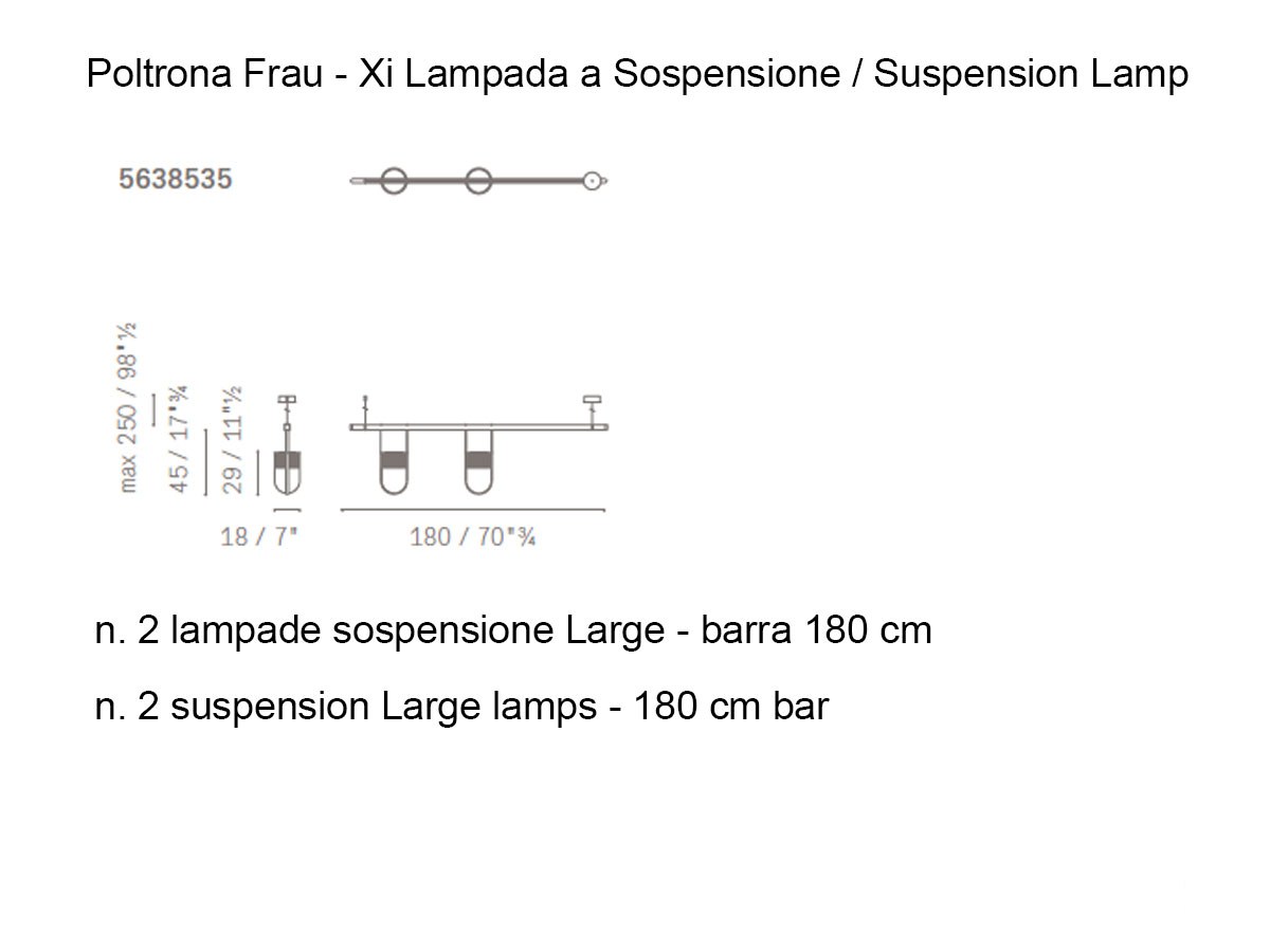 Poltrona Frau Xi Composition F Suspension Lamp Amber Camello