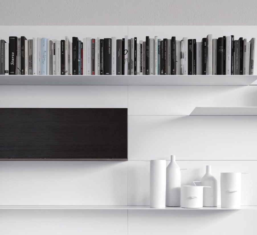 Porro Load It Bookcase In Steel Painted White
