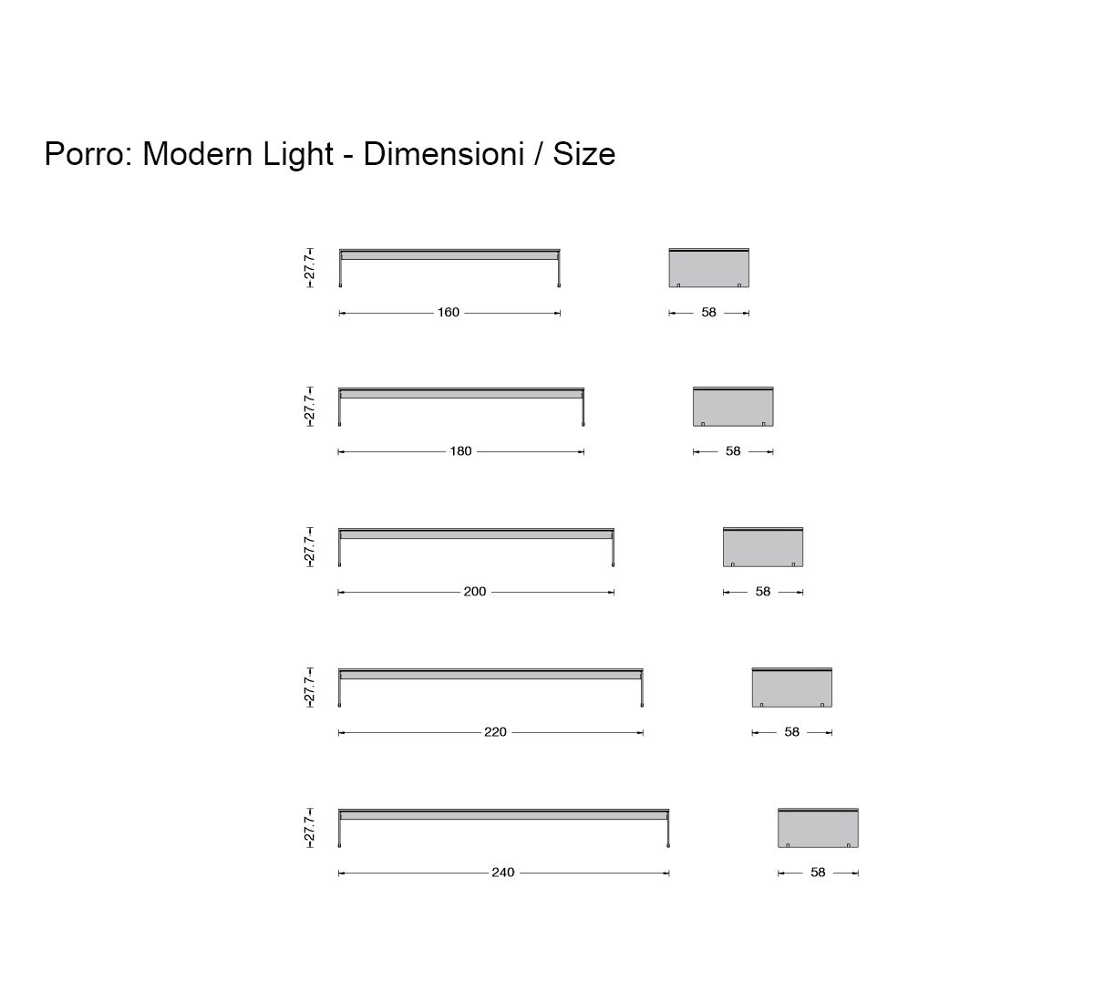 Porro Modern Light Bench