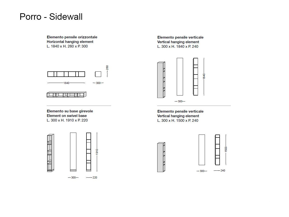 Porro Side Wall Bookcase