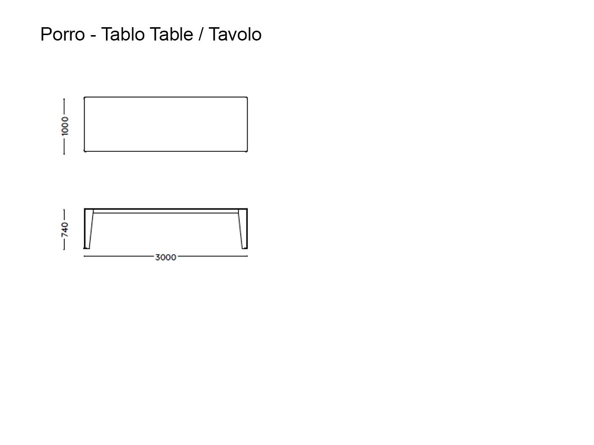 Porro Tablo Table L 300 Cm