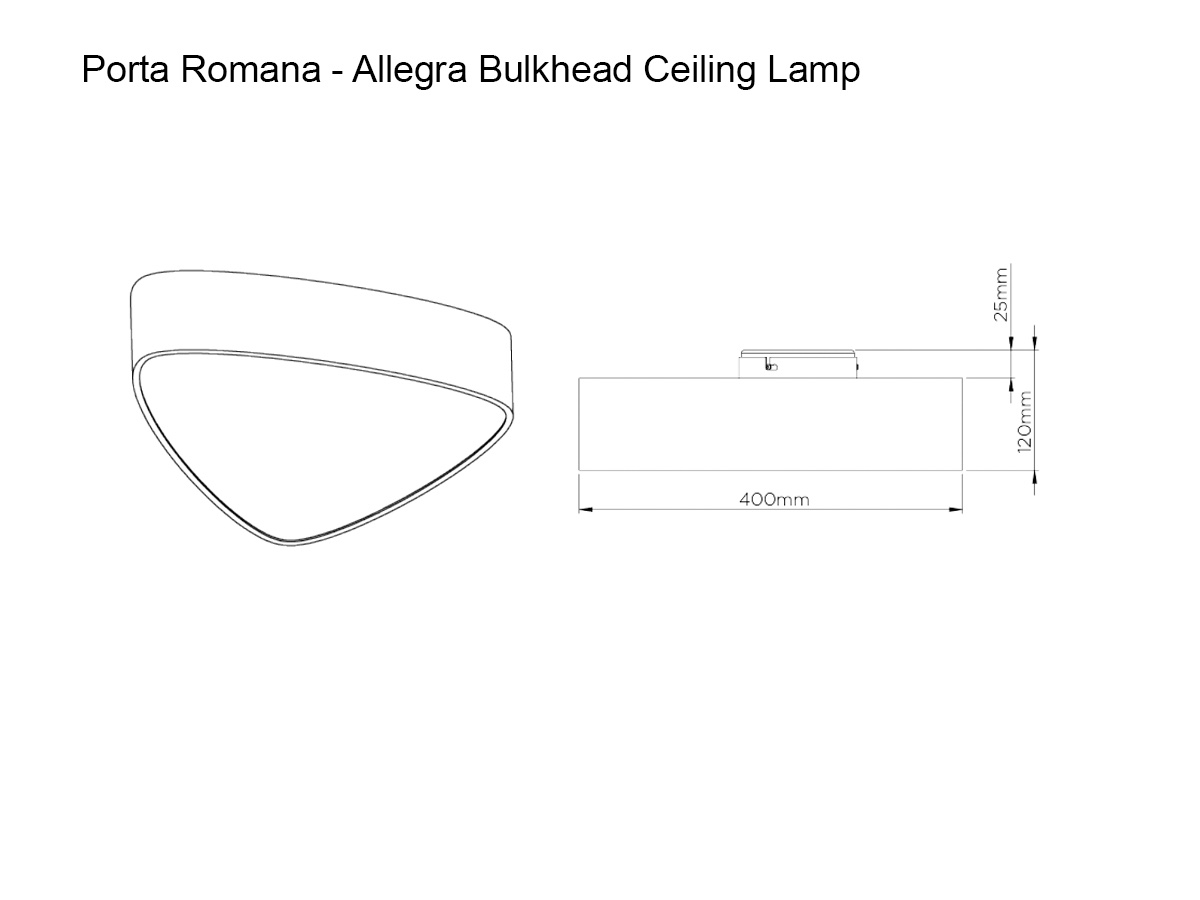 Porta Romana Allegra Bulkhead Ceiling Lamp