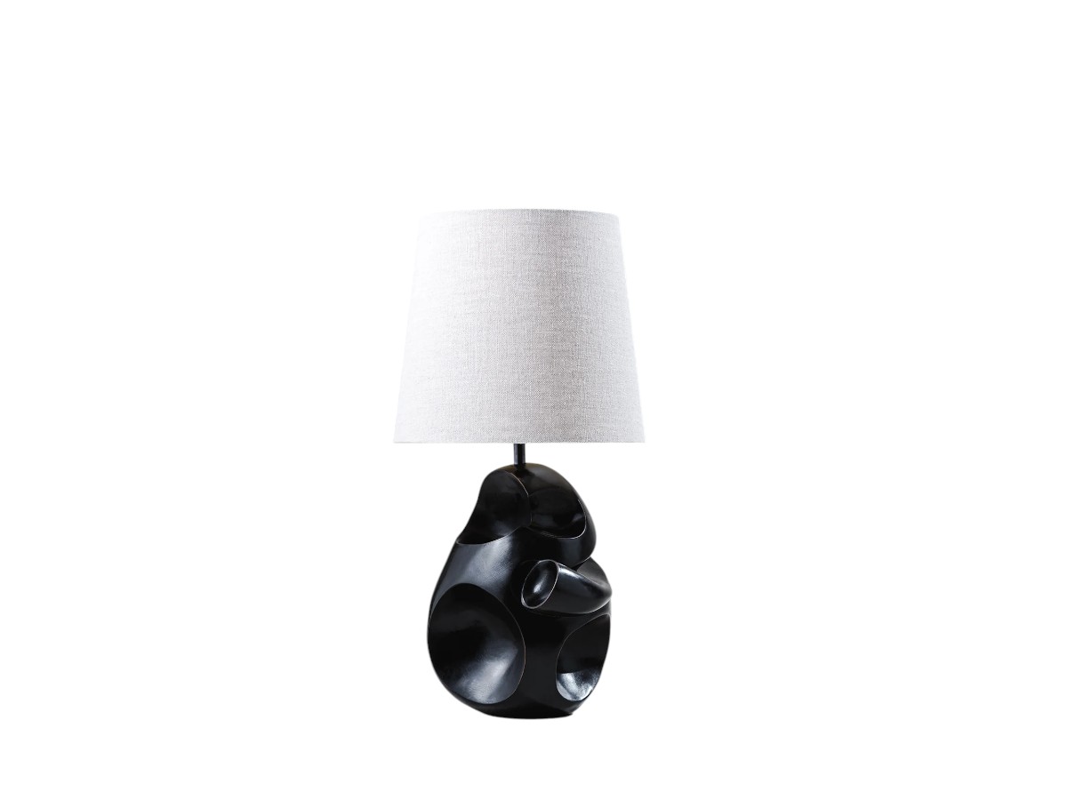 Porta Romana Calder Table Lamp Bongo Shade In Natural Linen