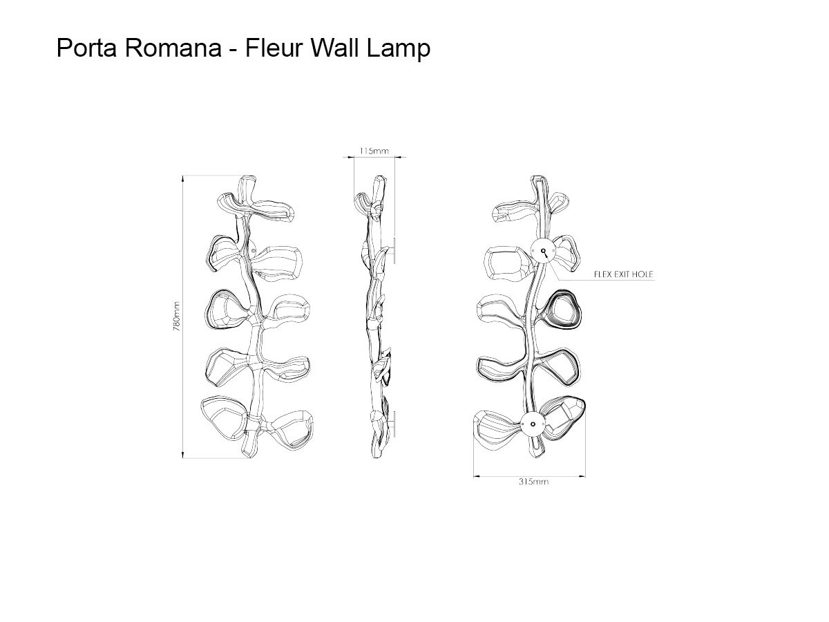 Porta Romana Fleur Wall Light Wall Lamp