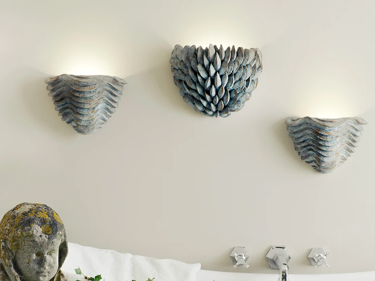 Porta Romana Mussel Shell Uplighter Wall Lamp Large