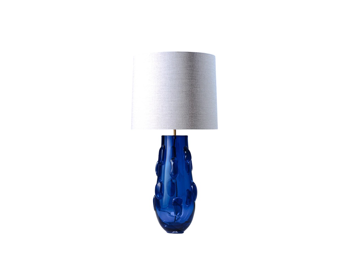 Porta Romana Quincy Table Lamp Natural Linen And Cream Card Lining Lampshade