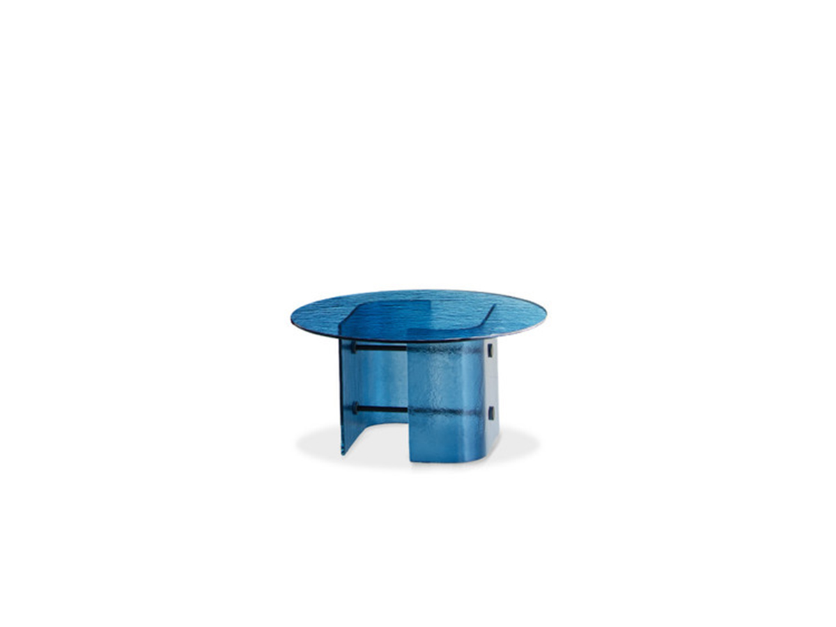 Журнальный столик Potocco Double L Glaze, Ø 70 см