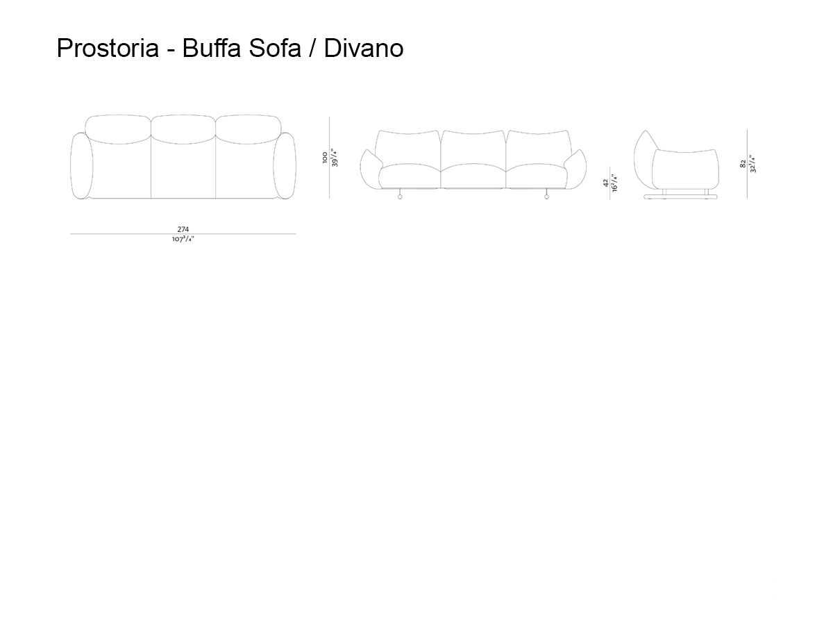 Prostoria Buffa Sofa 3 Seater
