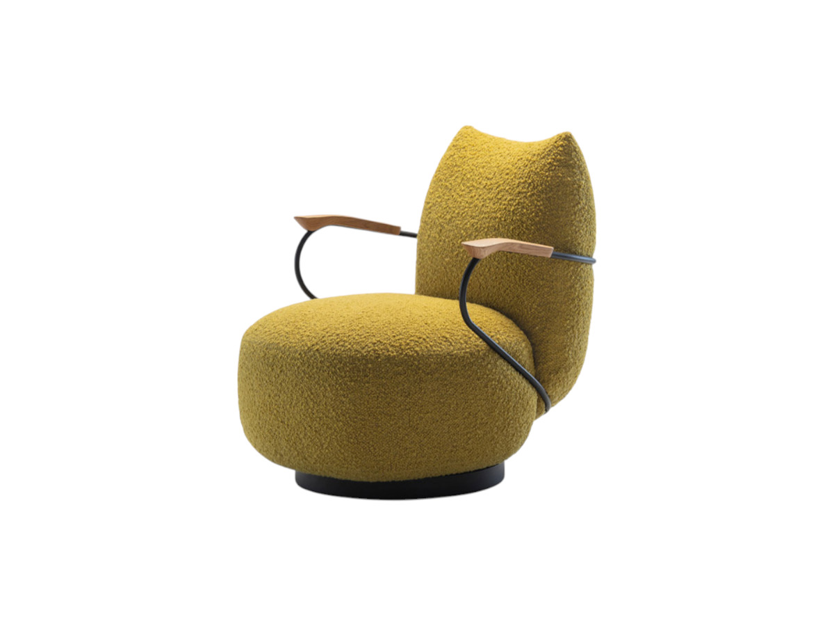 Prostoria Buffa Easy Chair Swivel Base With Armrest