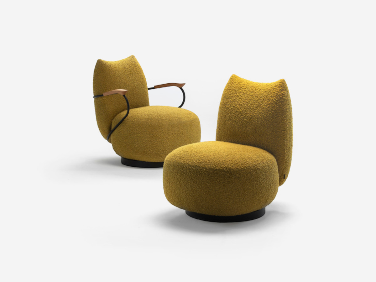Prostoria Buffa Easy Chair Swivel Base With Armrest