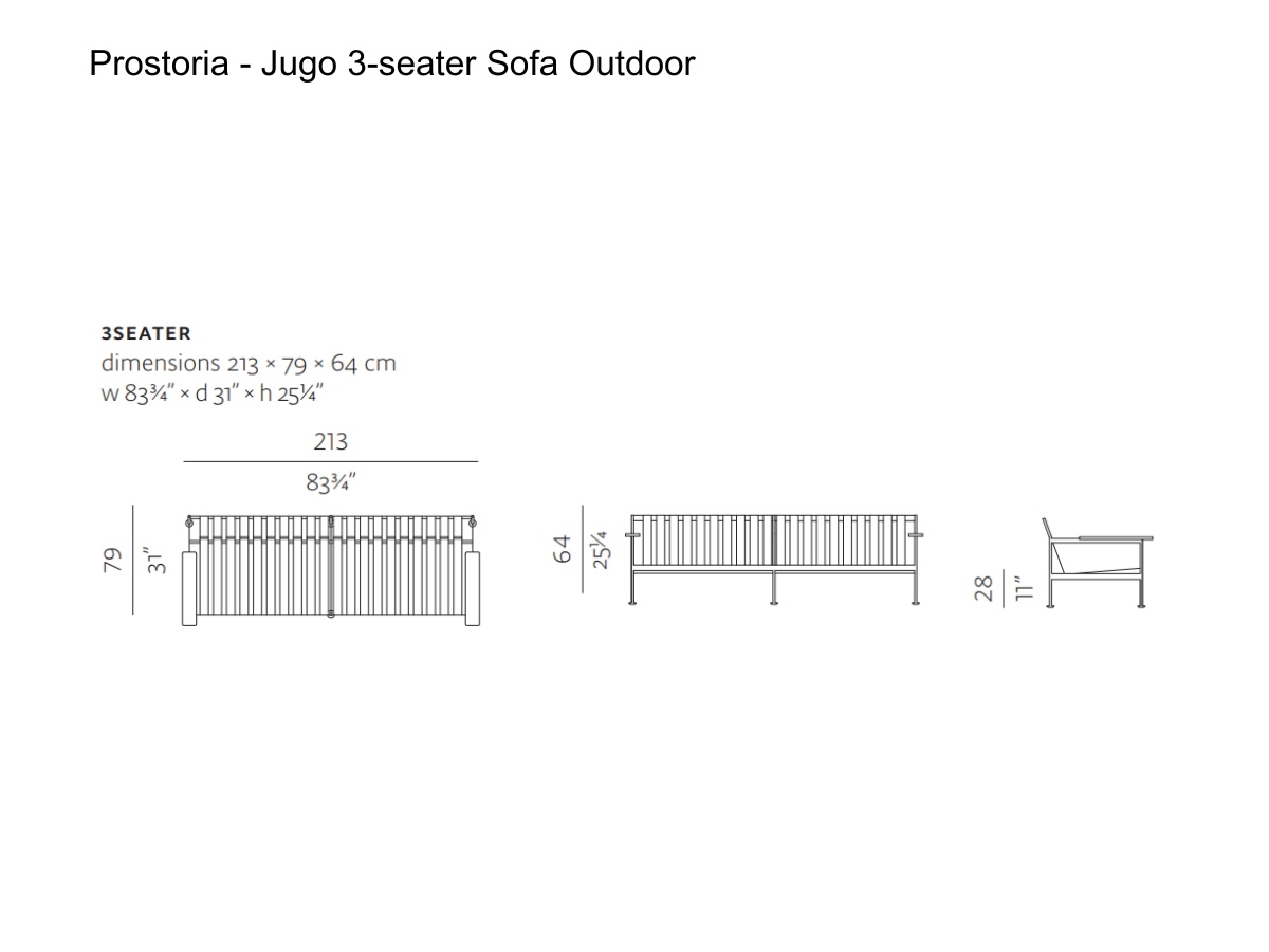 Prostoria Jugo 3 Seater Sofa Outdoor