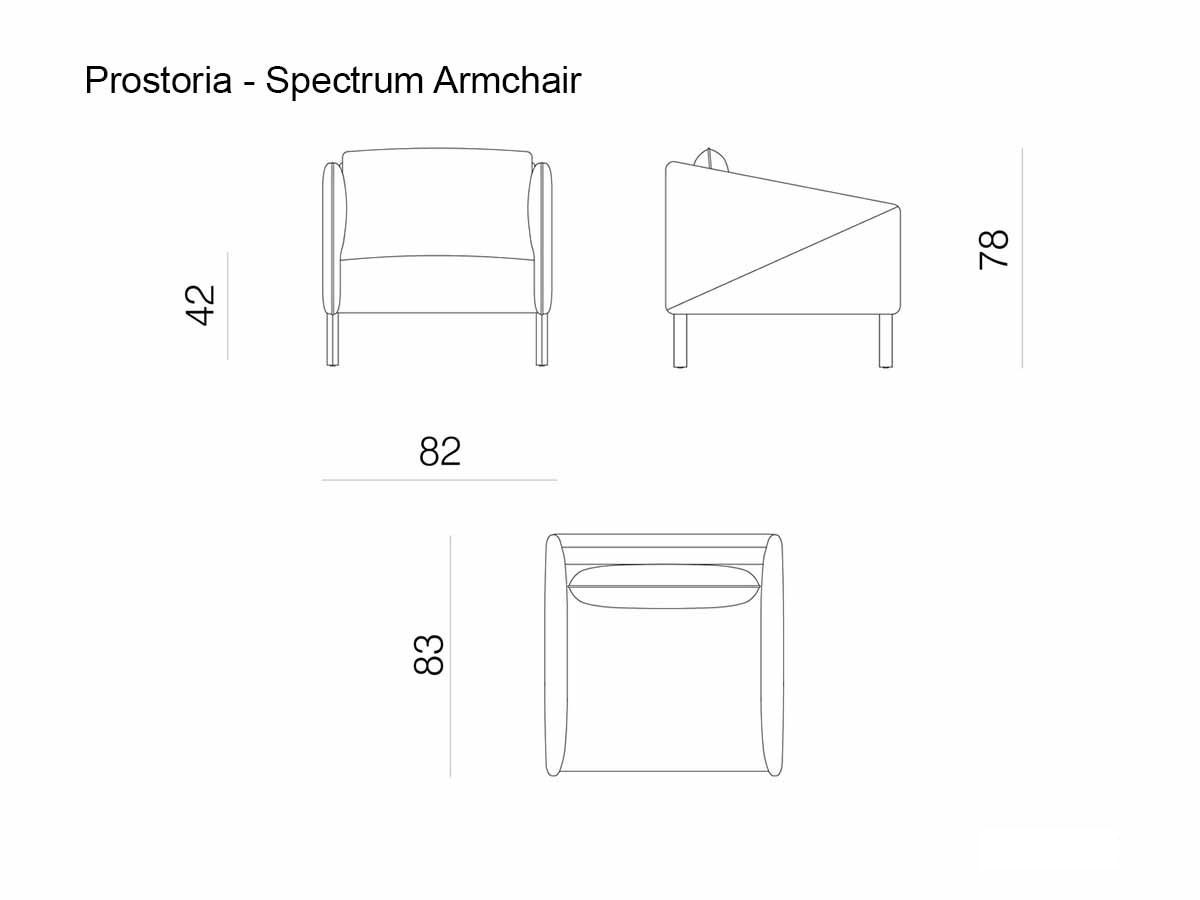 Prostoria Spectrum Armchair Diagonal Armreststhin Metal Legs