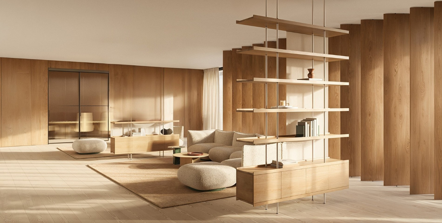 Punt Mobles Beam Shelf Unit With Sideboard