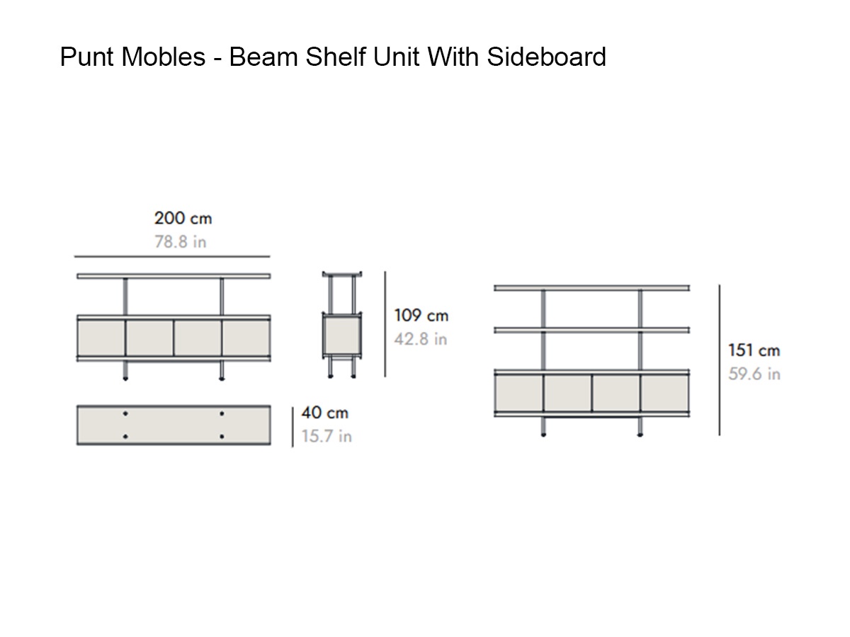 Punt Mobles Beam Shelf Unit With Sideboard