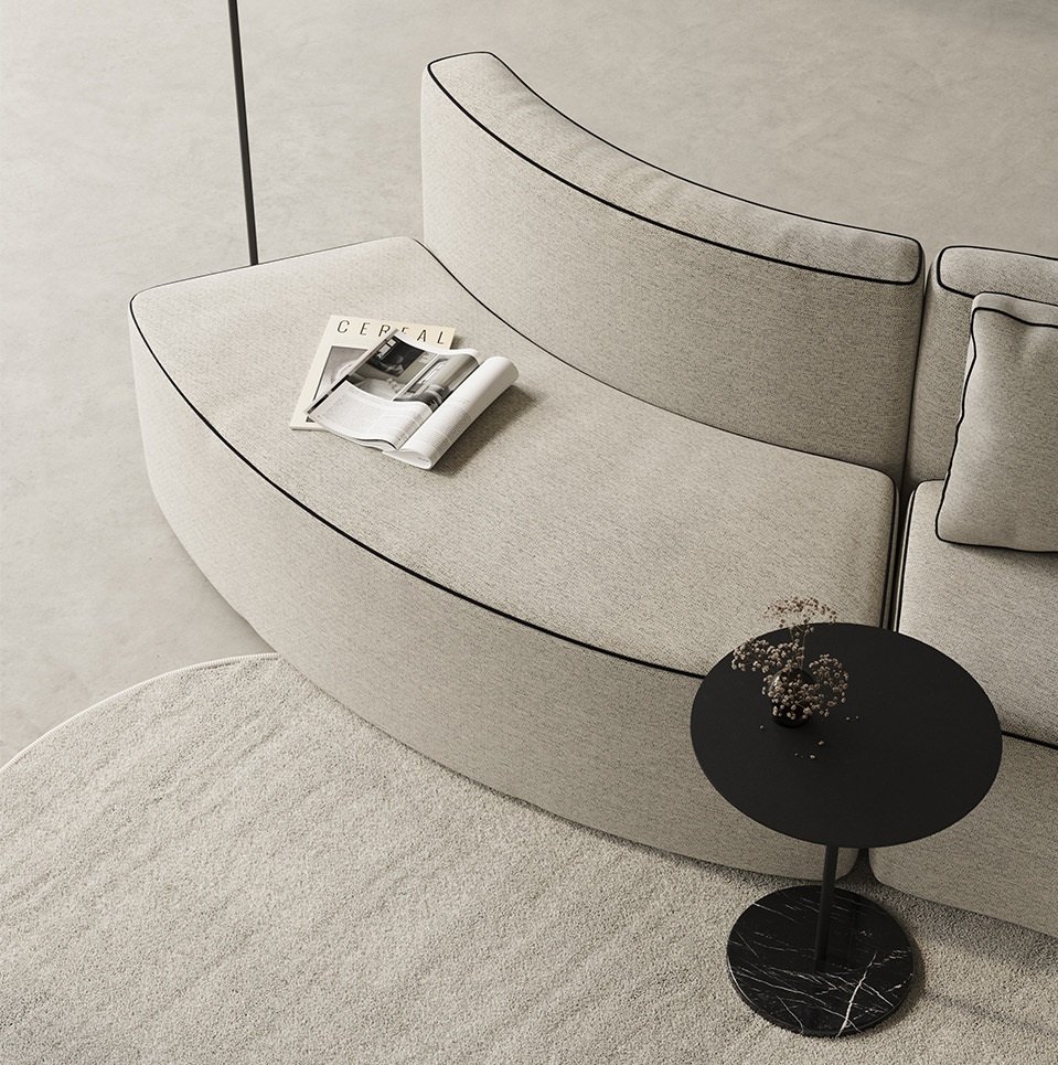 Punt Mobles Corte Bench Curved Sofa 60o Convex Module